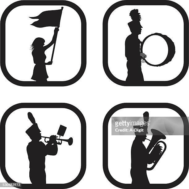 marchingband - marching band stock illustrations