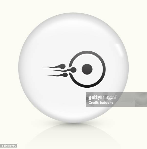 stockillustraties, clipart, cartoons en iconen met fertilization icon on white round vector button - artificial insemination