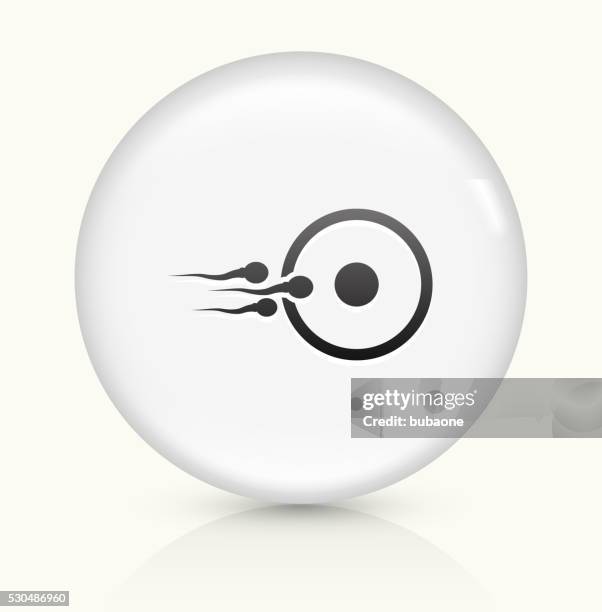 fertilization icon on white round vector button - artificial insemination stock illustrations