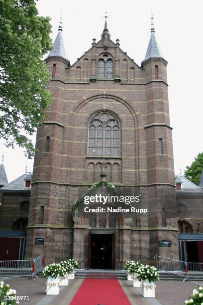 General view of Larentius Kerk where Rafael van der Vaart and Sylvie Meiss will get married on June 10, 2005 in Heemskerk, Netherlands.