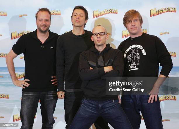 The German rapper band Die Fantastischen Vier attend the photocall to the animated children's movie "Madagascar" June 10, 2005 in Berlin, Germany.