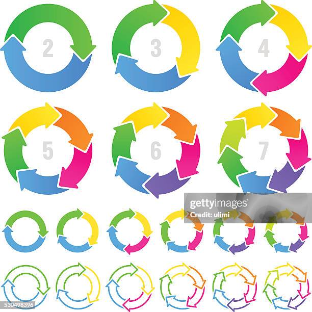 circle infographic - 5 section arrow stock illustrations