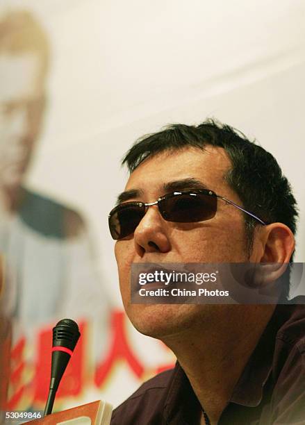 Hong Kong actor Anthony Wong speaks with students at Fudan University on June 10, 2005 in Shanghai, China. Wong is in Shanghai to attend the 8th...