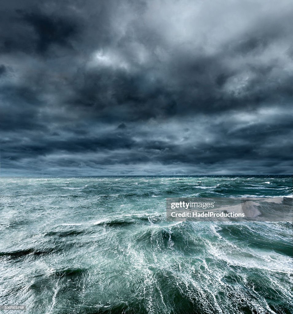 Approaching storm over the ocean.