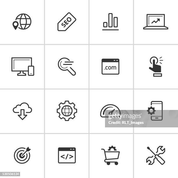 seo icons — inky series - online advertising stock illustrations