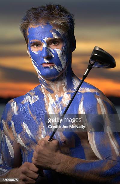 Scotland native and Augusta State golfer Wallace Booth shows off both his buff torso, WIlliam Wallace-style, and his native garb 2004 in Westport,...