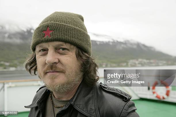 Musician Zucchero attends at a photocall ahead of June 11, 2005 "46664 Arctic" concert, on the ship MS Kong Harald on June 10, 2005 in Tromso,...