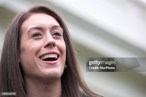 Breanna Stewart at the White House in Washington, DC, May 10 during an event welcoming the 2016 NCAA Champion UConn Huskies women's basketball team.