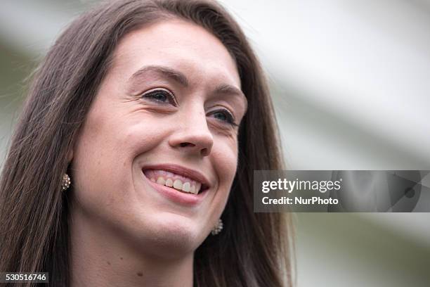 Breanna Stewart at the White House in Washington, DC, May 10 during an event welcoming the 2016 NCAA Champion UConn Huskies women's basketball team.