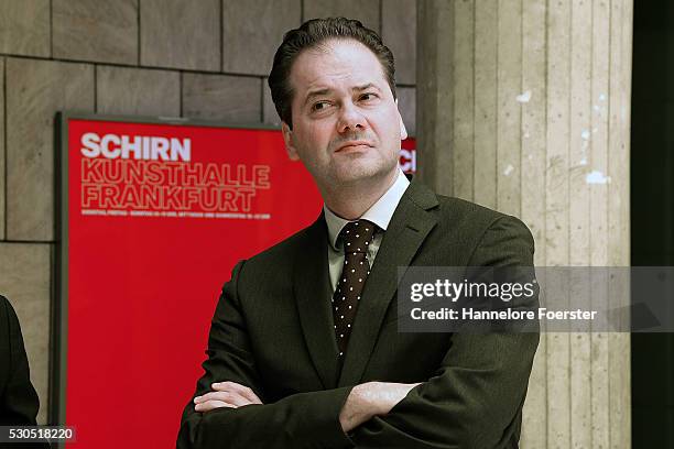 Max Hollein, the outgoing director of Schirn Kusthalle, during the preview of The exhibition 'Peter Halley: The Schirn Ring' at Schirn Kunsthalle on...