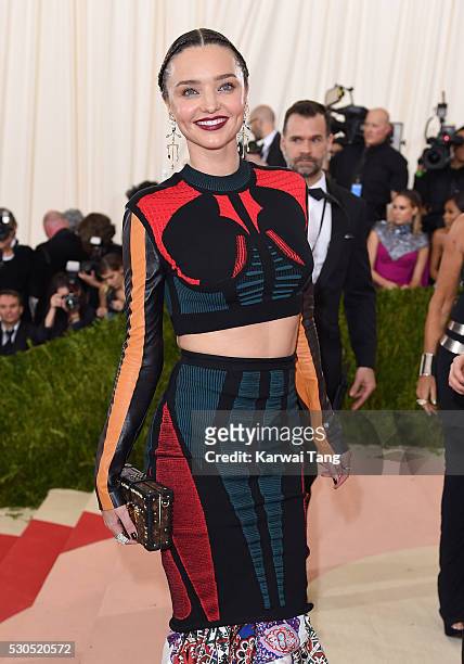 Miranda Kerr arrives for the "Manus x Machina: Fashion In An Age Of Technology" Costume Institute Gala at Metropolitan Museum of Art on May 2, 2016...