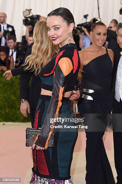 Miranda Kerr arrives for the "Manus x Machina: Fashion In An Age Of Technology" Costume Institute Gala at Metropolitan Museum of Art on May 2, 2016...