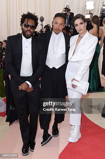 Maxwell Osborne, Dao-Yi Chow and Halsey arrive for the "Manus x Machina: Fashion In An Age Of Technology" Costume Institute Gala at Metropolitan...