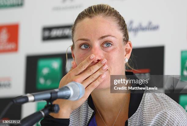 Angelique Kerber of Germany pictured during a press conference during day four of the The Internazionali BNL d'Italia 2016 on May 11, 2016 in Rome,...