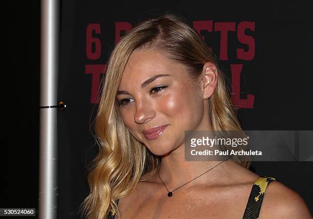 Actress Allie Gonino attends the launch of "6 Bullets To Hell" the video game and the movie on May 10, 2016 in Los Angeles, California.