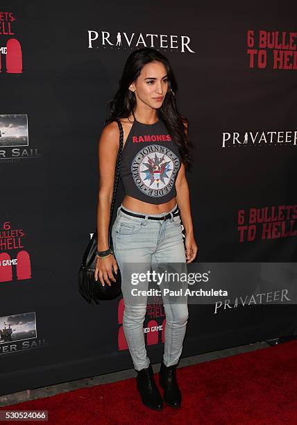 Actress Cherie Jimenez attends the launch of "6 Bullets To Hell" the video game and the movie on May 10, 2016 in Los Angeles, California.