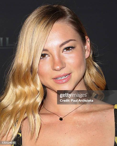 Actress Allie Gonino attends the launch of "6 Bullets To Hell" the video game and the movie on May 10, 2016 in Los Angeles, California.