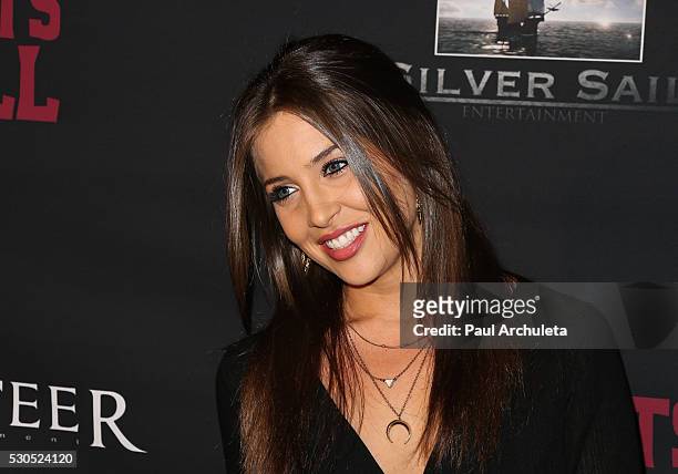 Reality TV Personality Trisha Cummings attends the launch of "6 Bullets To Hell" the video game and the movie on May 10, 2016 in Los Angeles,...