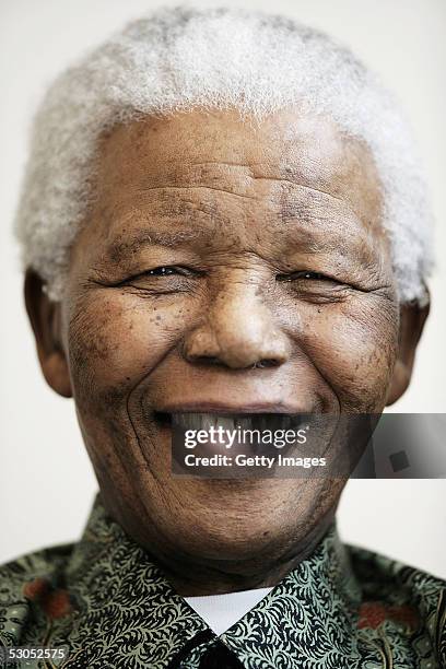 Nelson Mandela attends a photocall ahead of tonight's "46664 Arctic" concert, at the Rica Hotel on June 11, 2005 in Tromso, Norway. The fourth...