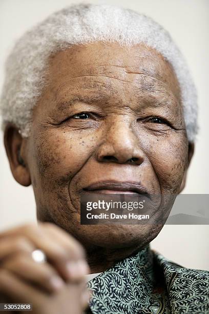Nelson Mandela attends a photocall ahead of tonight's "46664 Arctic" concert, at the Rica Hotel on June 11, 2005 in Tromso, Norway. The fourth...