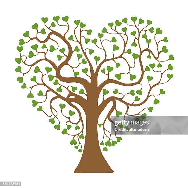 heart tree isolated on white - engagement ring clipart stock illustrations