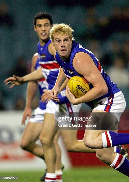 Adam Cooney of Bulldogs in action during the AFL round twelve match between the Port Adelaide Power and the Western Bulldogs at AAMI Stadium June 11,...