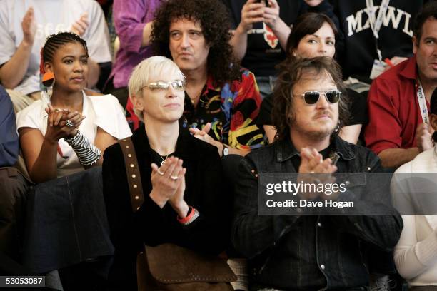 Artists Angelique Kidjo, Brian May, Sharon Corr Annie Lennox and Zucchero attend a photocall ahead of tonight's "46664 Arctic" concert, at the Rica...