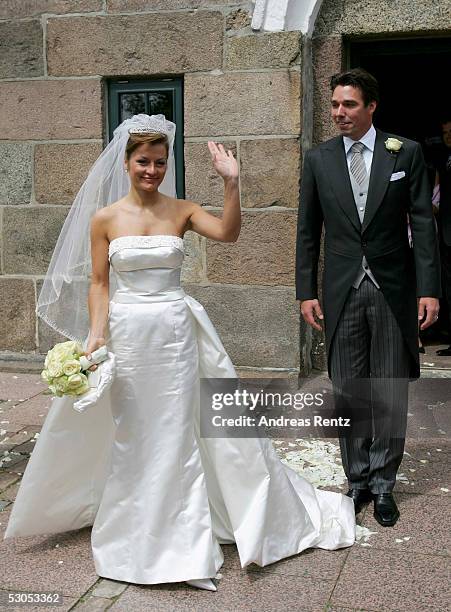 Michael Stich and his wife Alexandra Stich, maiden name Rikowski at the Sankt Severin church on June 11, 2005 at Sylt, in Germany. Michael Stich and...