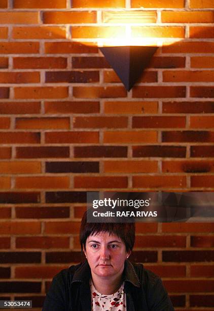 Euskal Herrialdetako Alderdi Komunista EHAK-PCTV parliamentary Nekane Erauskin gives a press conference 11 June 2005, in the northern Spanish Basque...