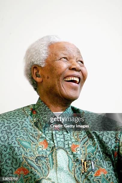 Nelson Mandela attends a photocall ahead of tonight's "46664 Arctic" concert, at the Rica Hotel on June 11, 2005 in Tromso, Norway. The fourth...