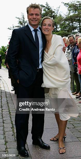 Oliver Geisen , TV-Moderator and his wife Ulrike poses at the Sankt Severin church on June 11, 2005 at Sylt, in Germany. Michael Stich and Alexandra...