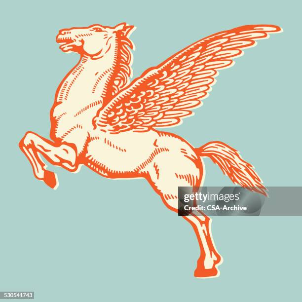 ilustraciones, imágenes clip art, dibujos animados e iconos de stock de pegasus - mitología