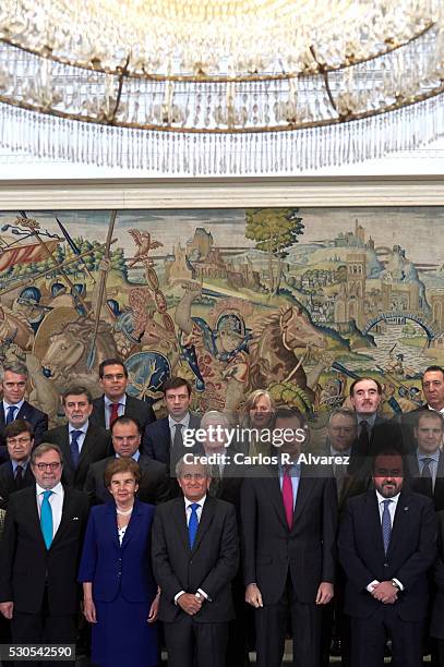 King Felipe VI of Spain attends several audiences at the Zarzuela Palace on May 11, 2016 in Madrid, Spain.