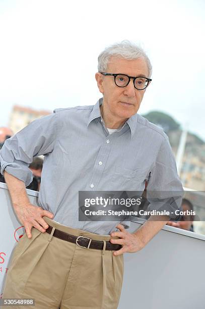 Director Woody Allen attends the "Cafe Society" photocall which will open the 69th annual Cannes Film Festival on May 11, 2016 in Cannes, France.