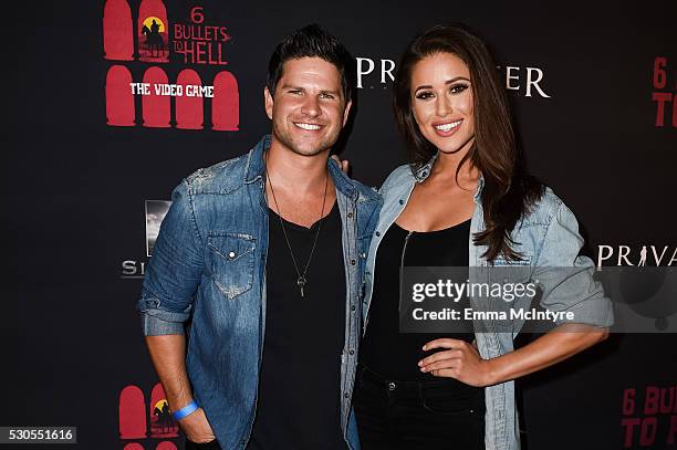 Actor Daniel Bucco and guest attend the launch of '6 Bullets to Hell' on May 10, 2016 in Los Angeles, California.