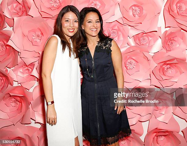 Cartier representaives Kiyo Taga and CEO of North America Mercedes Abramo attend the Who What Wear visionaries launch at Ysabel on May 10, 2016 in...