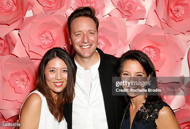 Cartier representaives Kiyo Taga, Jerome Kerr-Jarrett and CEO of North America Mercedes Abramo attend the Who What Wear visionaries launch at Ysabel...