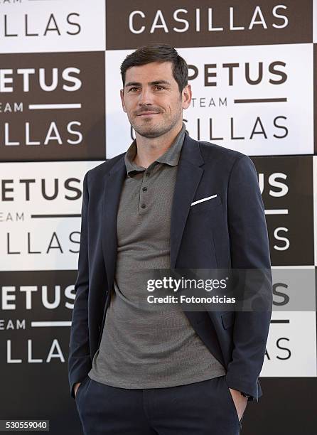 Iker Casillas attends a photocall to present 'Impetus Team Casillas' at the Colegio Oficial de Arquitectos on May 11, 2016 in Madrid, Spain