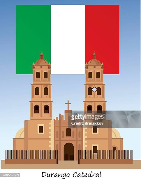 stockillustraties, clipart, cartoons en iconen met durango cathedral - mexicali
