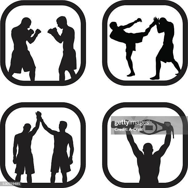 mma - mixed martial arts icon stock illustrations