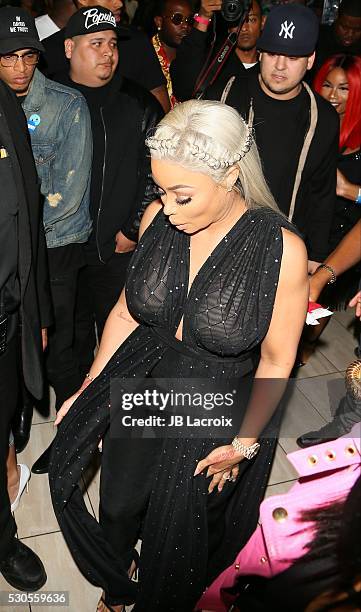 Blac Chyna and Rob Kardashian attend Blac Chyna's birthday celebration and unveiling of her 'Chymoji' Emoji Collection at Hard Rock Cafe on May 10,...