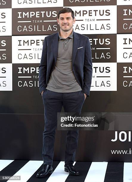 Iker Casillas attends a photocall to present 'Impetus Team Casillas' at the Colegio Oficial de Arquitectos on May 11, 2016 in Madrid, Spain