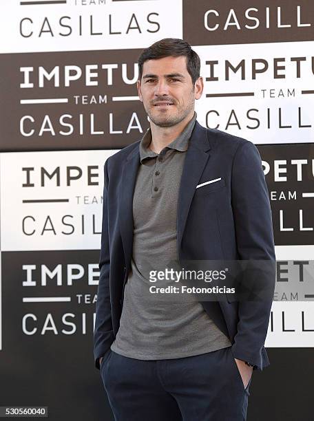 Iker Casillas attends a photocall to present 'Impetus Team Casillas' at the Colegio Oficial de Arquitectos on May 11, 2016 in Madrid, Spain