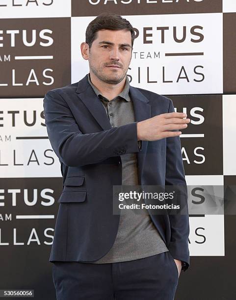 Iker Casillas attends a photocall to present 'Impetus Team Casillas' at the Colegio Oficial de Arquitectos on May 11, 2016 in Madrid, Spain