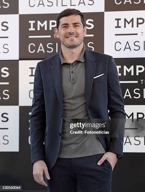 Iker Casillas attends a photocall to present 'Impetus Team Casillas' at the Colegio Oficial de Arquitectos on May 11, 2016 in Madrid, Spain