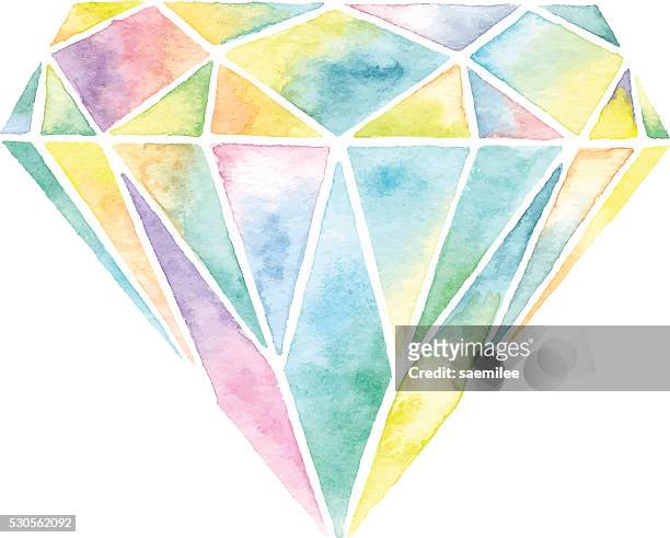 watercolor gemstone - engagement ring clipart stock illustrations