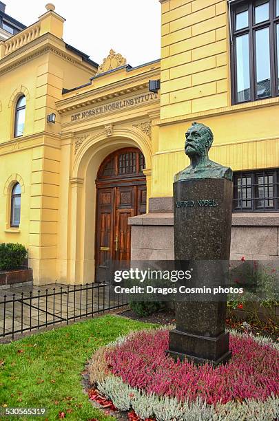 the norwegian nobel institute,oslo - alfred nobel stock-fotos und bilder