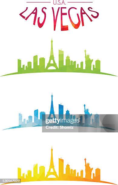 modern las vegas cityscape - las vegas skyline stock illustrations