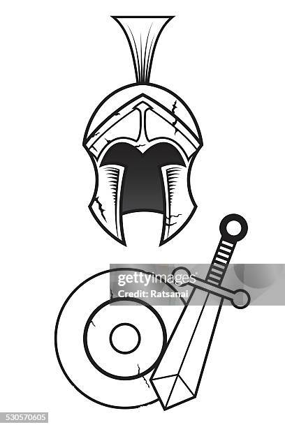 spartan helmet - trojan helmet stock illustrations