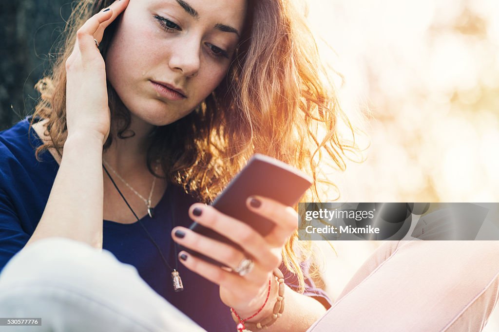 Pretty girl feeling depressed and crying